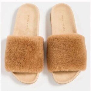 Jenni Kayne Genuine Camel Natural Shearling Sherpa fur slides - Size 38 (8)